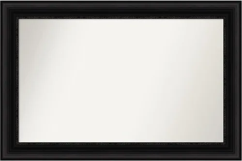 Miniatura 541 de Amanti Art Espejo personalizado, espejo de baño negro puente, espejo de pared o espejo de tocador de baño sobre el fregadero (26 x 26 pulgadas)
