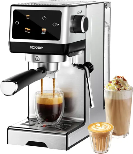 Máquina de espresso de 20 bares con preparación de café caliente y frío rápido, cafeteras de acero inoxidable, máquina de capuchino y latte con