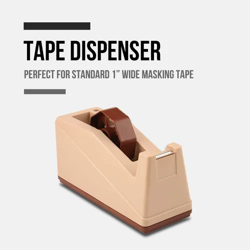 Miniatura 5 de Lichamp Paquete de 10 unidades de cinta adhesiva beige y soporte dispensador de cinta de escritorio con núcleo grande de 3 pulgadas para cinta