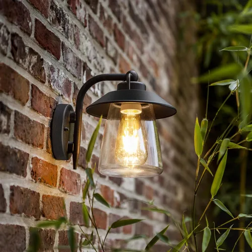 Miniatura 10 de LUTEC Lámpara de pared interior y exterior de atardecer a amanecer, aplique de pared estilo granja, lámpara de pared con acabado negro mate