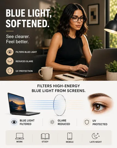 Miniatura 4 de TIJN Lentes de bloqueo de luz azul para mujeres y hombres, marco transparente cuadrado, anteojos nerd anti luz azul, gafas para pantalla