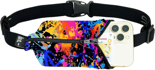 SPIbelt Cinturón de Correr para Mujeres y Hombres, Soporte para Teléfono para Correr, Riñonera para Correr, Soporte para Teléfono, Cinturón de negro