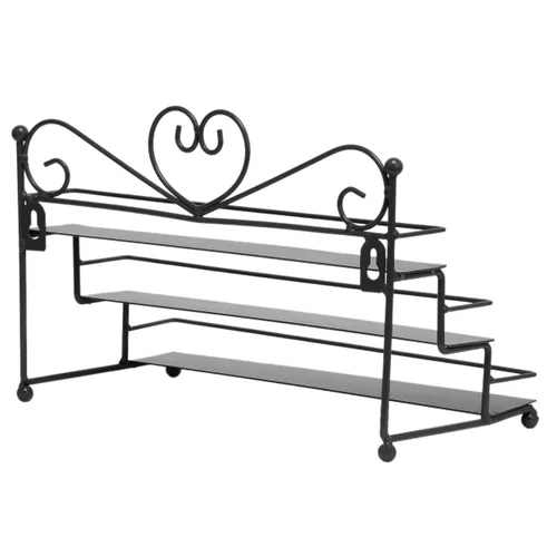 Miniatura 5 de Dazone Estante de metal montado de 3 niveles para esmalte de uñas, estante de pared, aceites esenciales, organizador de perfumes (negro)