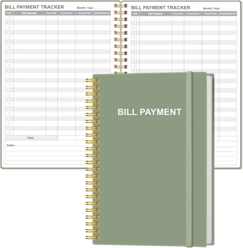 Miniatura 20 de Cuaderno de seguimiento de pagos de facturas, organizador mensual de facturas y planificador para presupuestos personales financieros, organizador