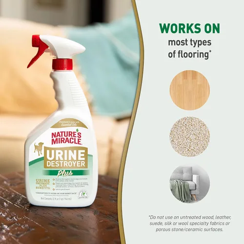 Miniatura 7 de Nature’s Miracle Destructor de Orina Plus para Perros, 32 Onzas, Fórmula Enzimática, Listo para Usar