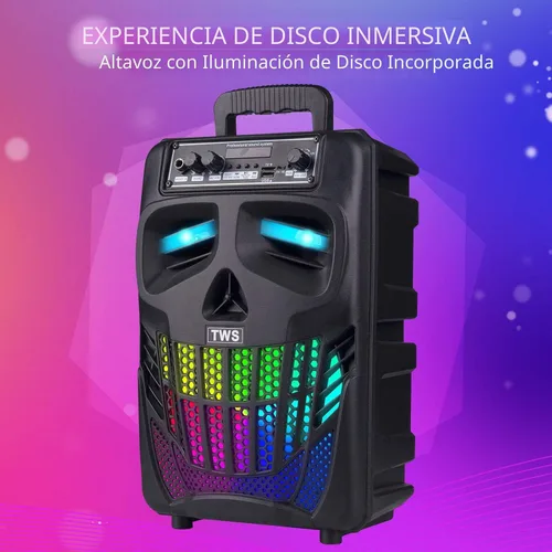 Miniatura 3 de E I F E R Altavoces Bluetooth Cool Skull, Altavoz Portátil Inalámbrico, Compatible con Smartphones y Tablets, Adecuado para Hogar, Jardín, Fiesta