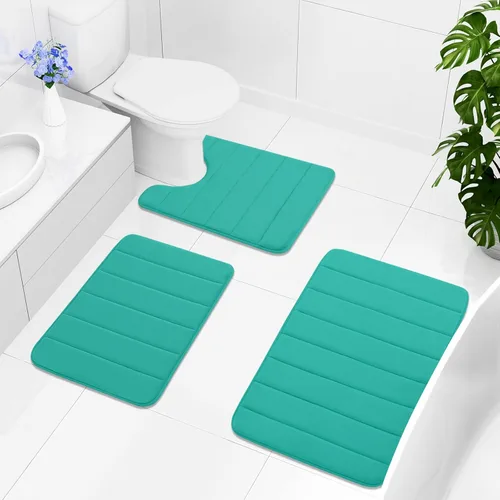 Miniatura 8 de Buganda Tapete de baño de espuma viscoelástica, 70 x 24 pulgadas, ultra suave y antideslizante, absorbente de agua y lavable a máquina, tapete
