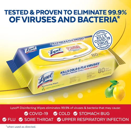 Miniatura 3 de Lysol Handi-Pack Toallitas desinfectantes, Horizonte más brillante, aroma campestre, (paquete de 4 – 320 ct en total)