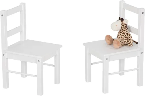Miniatura 6 de UTEX Par de sillas de madera para niños para jugar o actividad, juego de 2, espresso..