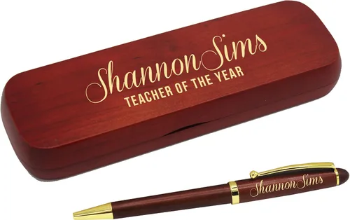 Miniatura 7 de Bolígrafo personalizado de My Personal Memories grabado con estuche personalizado - Juego de bolígrafos de madera para abogados, médicos, maestros