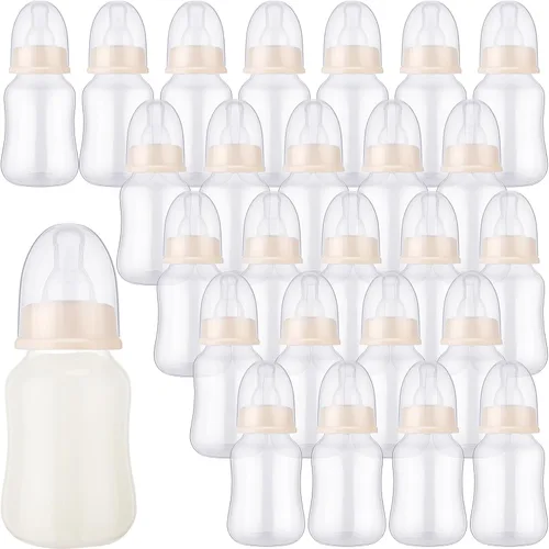 SiliFine Juego de 48 botellas de regalo para baby shower, juego de bebida, mini botellas de regalo para revelación de género, suministros de fiesta