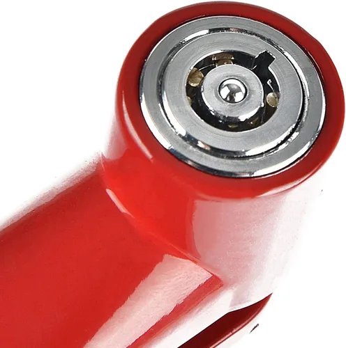 Miniatura 3 de Bloqueo de disco de seguridad para motocicleta, bicicleta, antirrobo, bloqueo de freno de rueda, candado resistente al agua para motocicleta, Rojo