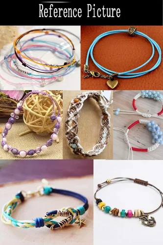 Miniatura 4 de Cordón encerado de 0.039 in y 175 yardas para la fabricación de joyas, hilo de cuentas de poliéster negro para trenzar pulseras y collares, 00 negro