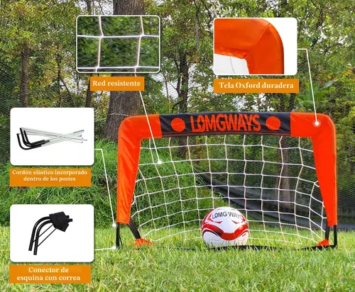 Miniatura 4 de LOMGWAYS Soccer Goal – Foldable Frame Net for Kids + Youth – Indoor + Outdoor Soccer Goal with Carry Bag – Easy Set up – Multiple Sizes for Practice