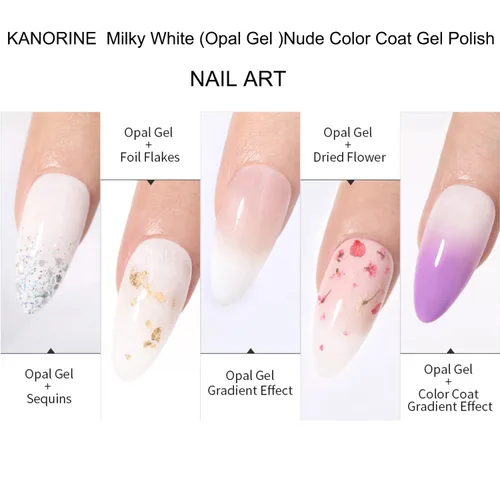 Miniatura 8 de 15ml de esmalte de uñas en gel UV/LED, esmalte de uñas en gel blanco lechoso nude, esmalte de uñas en gel blanco lechoso translúcido, color de D1