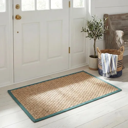 Miniatura 69 de Safavieh Natural Fiber NF114P - Alfombra redonda de hierba marina, tejido de canasta, con borde, de 244 cm, color gris Natural/ gris