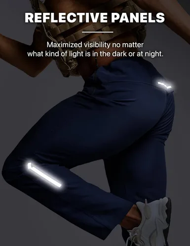 Miniatura 5 de CQR Pantalones de senderismo ligeros para hombre, pantalones deportivos reflectantes al aire libre, pantalones deportivos de entrenamiento