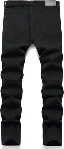 Miniatura 2 de AITITIA Jeans de motociclista de ajuste regular para hombre