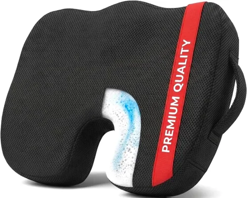 Cojín ortopédico de espuma viscoelástica de alta calidad para silla de oficina y asiento de automóvil. Almohada ergonómica en forma de U para coxis