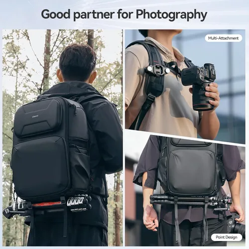 Miniatura 2 de ULANZI BP10 - Mochila rígida para cámara de 35 litros para DSLR fotografía profesional accesorios de video trípode de viaje almacenamiento bolsa