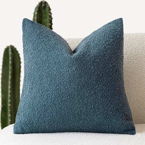 Miniatura 40 de Foindtower Fundas de almohada decorativas con textura de boucle, fundas de almohada sólidas, neutrales, suaves y acogedoras para silla, sofá