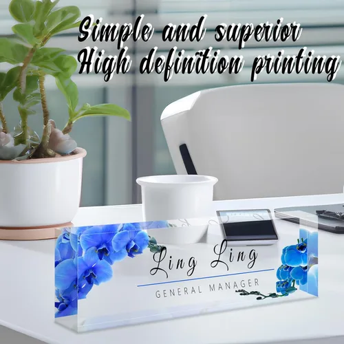 Miniatura 2 de Placa de nombre de escritorio personalizada, placa de nombre acrílica, placas de nombre personalizadas para regalos de oficina, escritorio, maestro