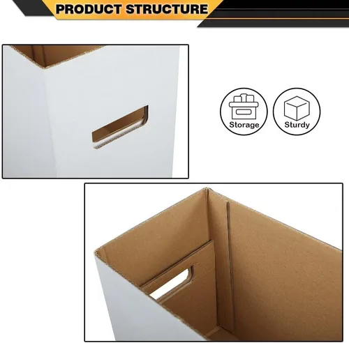 Miniatura 4 de CNNELL Paquete de 3 cajas de almacenamiento para cómics, capacidad para 150-175 cómics, plegable, apilable, a prueba de humedad, cartón archivado