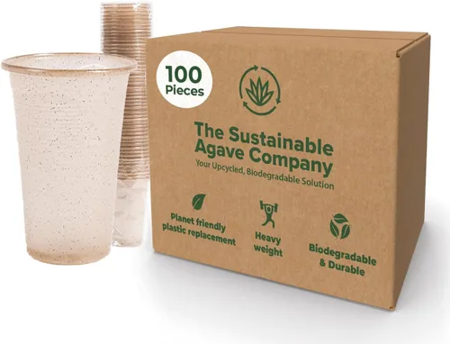Miniatura 9 de Vasos de Fibra de Agave Dulce de The Sustainable Agave Company, 12 oz, 50 Unidades, a Base de Plantas, Hechos con Materiales Reciclados, Beige
