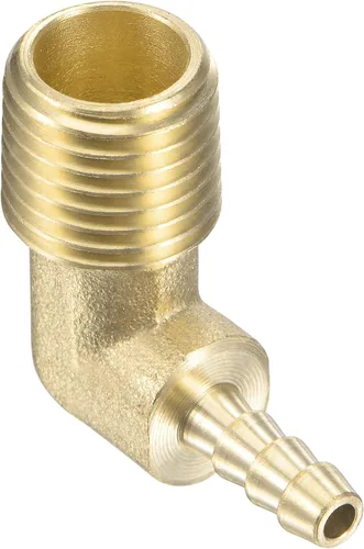 Miniatura 16 de M METERXITY Accesorios de púas de manguera de latón - Codo de 90 grados Conector de tubo de latón de 1/4 de pulgada Aplicar al gas de agua