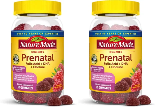Miniatura 11 de Nature Made Gomitas prenatales con DHA y ácido fólico, suplemento vitamínico y mineral prenatal para apoyo nutricional diario, 60 gomitas