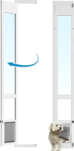 Miniatura 12 de Puerta grande para perros para puerta de vidrio deslizable, puerta para mascotas que se puede abrir para puertas de vidrio deslizables, todo