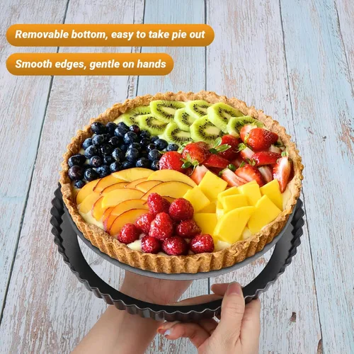 Miniatura 3 de Beasea Molde para Tartas de 9 Pulgadas con Fondo Desmontable, Molde Antiadherente para Tartas con Fondo Desmontable Molde Redondo para Pasteles