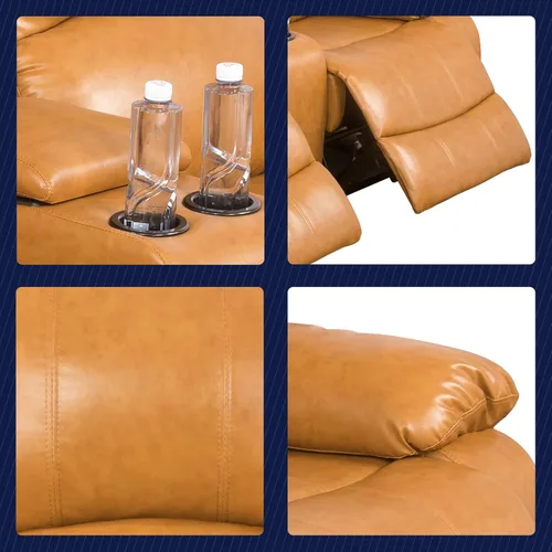 Miniatura 5 de Beverly Fine Furniture Alpine - Juego de sillón reclinable para sala de estar, sofá de dos piezas, color jengibre