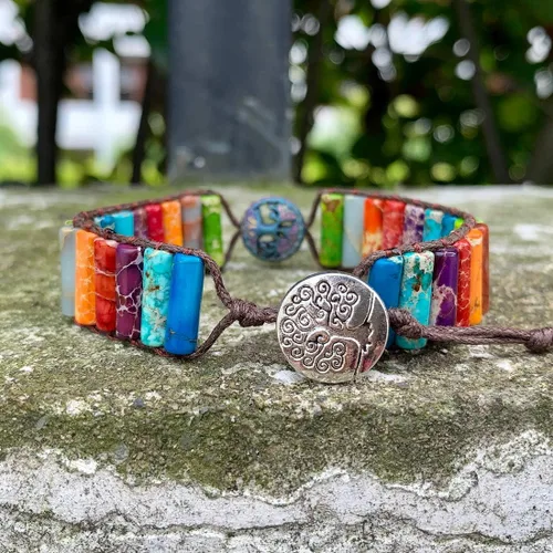 Miniatura 5 de YGLINE Pulseras bohemias hechas a mano de piedra natural, pulsera de cuentas de cristal