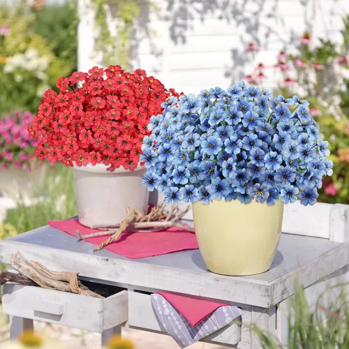 Miniatura 44 de AmyHomie 16 paquetes de flores artificiales de eucalipto negro para exteriores, resistentes a los rayos UV, flores sintéticas que no se decoloran