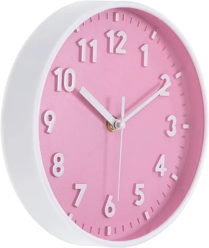 Miniatura 10 de PATIKIL Reloj de pared de 8 pulgadas, con número 3D, de cuarzo, funciona con pilas, silencioso, sin tictac, redondo, para oficina, dormitorio