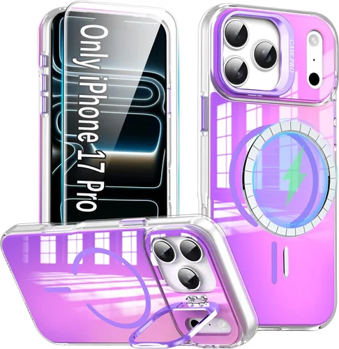 Miniatura 17 de Funda para i Phone 17 Pro Max, con función atril y protector de pantalla HD, compatible con accesorios MagSafe, funda magnética para iPhone 17 Pro