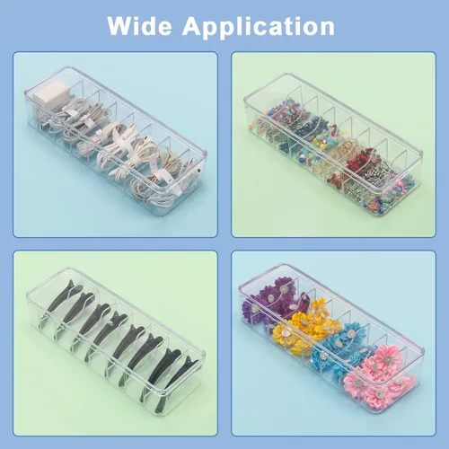 Miniatura 7 de Caja organizadora de cables, caja de almacenamiento de plástico, caja organizadora de cables de alimentación con 10 lazos de goma para oficina