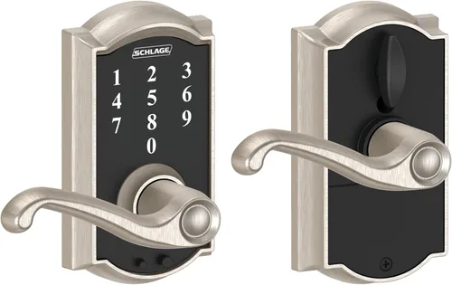 Miniatura 14 de Schlage - Cerradura táctil Camelot con picaporte Accent, cerradura de entrada electrónica sin llave (bronce envejecido, FE695 CAM 716 ACC)
