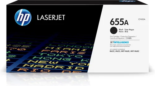 HP Cartucho de tóner negro 655A | Funciona Color LaserJet Enterprise M652, M653, Color LaserJet Enterprise MFP M681, M682 Series | CF450A