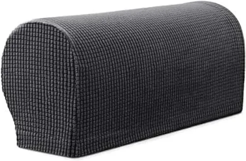 Miniatura 2 de BADASS SHARKS Protectores de reposabrazos de sofá para sillones, sofás, sillón antideslizante, juego de 2 fundas de vellón de primera calidad, Gris