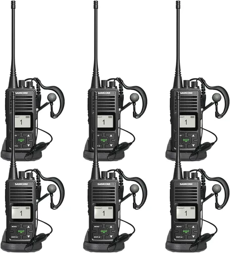 Miniatura 10 de SAMCOM FPCN10A Radios bidireccionales de largo alcance, 3000 mAh recargables de larga espera Walkie Talkies para adultos, radios comerciales