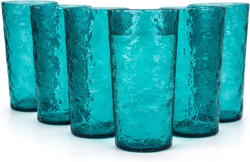Miniatura 10 de KX-WARE Vasos de plástico de acrílico de 18 onzas, juego de 6 unidades, color azul