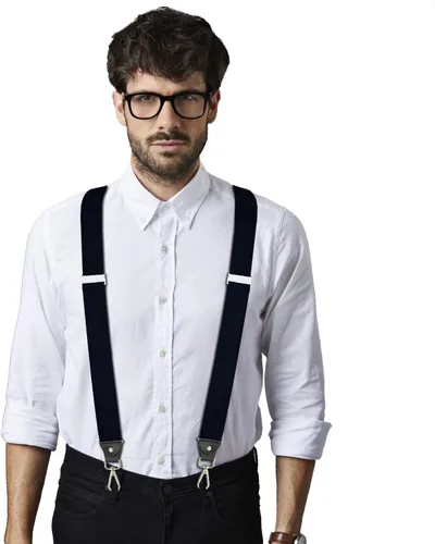 Miniatura 5 de Tirantes para hombre, tirantes ajustables con correas elásticas, construcción en la parte trasera en Y, resistente para el trabajo