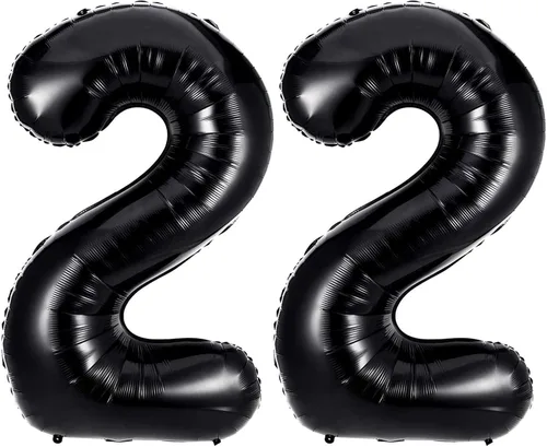 Miniatura 10 de Globos de 40 pulgadas negros con número 0 de helio, globos negros gigantes con número 0 para decoraciones de fiesta de cumpleaños, aniversario, baby