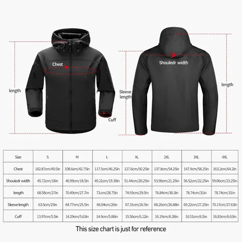 Miniatura 4 de FREE SOLDIER Men's Softshell Hiking Jacket Waterproof Hooded Tactical Hunting Jacket