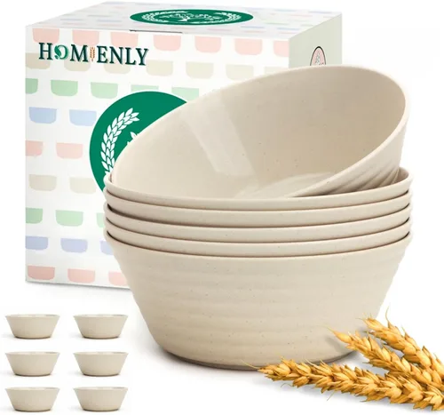 Miniatura 17 de Homienly Juego de 6 tazas de paja de trigo, tazas de salsa irrompibles de 4.5 onzas y tazas de salsa, tazas de condimento para tazas de charcutería