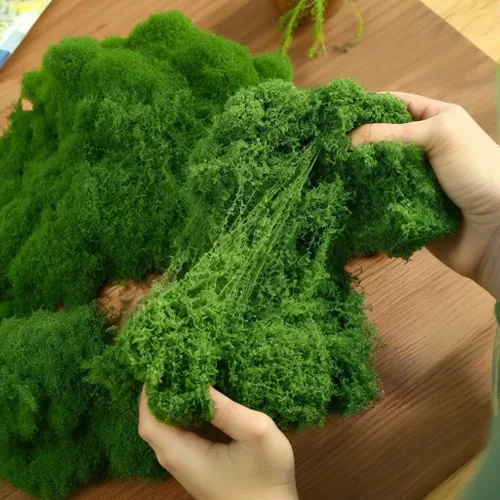 Miniatura 5 de Musgo artificial verde oscuro para decoración, 3.5 onzas de vegetación sintética para plantas en maceta, manualidades, jardines de hadas y bodas