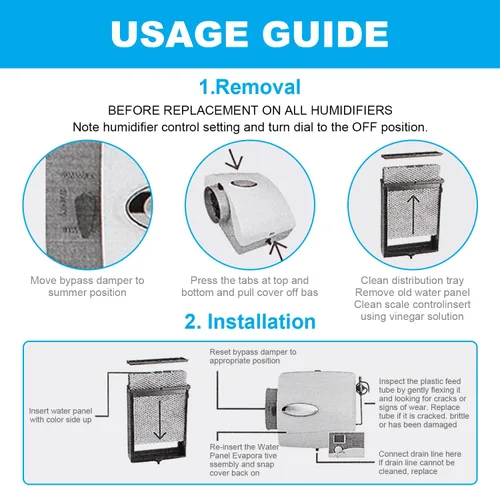 Miniatura 7 de Kit de mantenimiento del humidificador 4839 se adapta al filtro de reemplazo del humidificador del panel de agua Aprilaire No.35, se adapta a