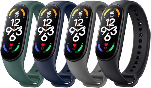 [4 paquetes] Bandas para Mi Band 7 Correa Reemplazo Pulsera Xiaomi Mi Band 7 Accesorios Banda de reloj para Hombres Mujeres Xiaomi 7 Pulsera